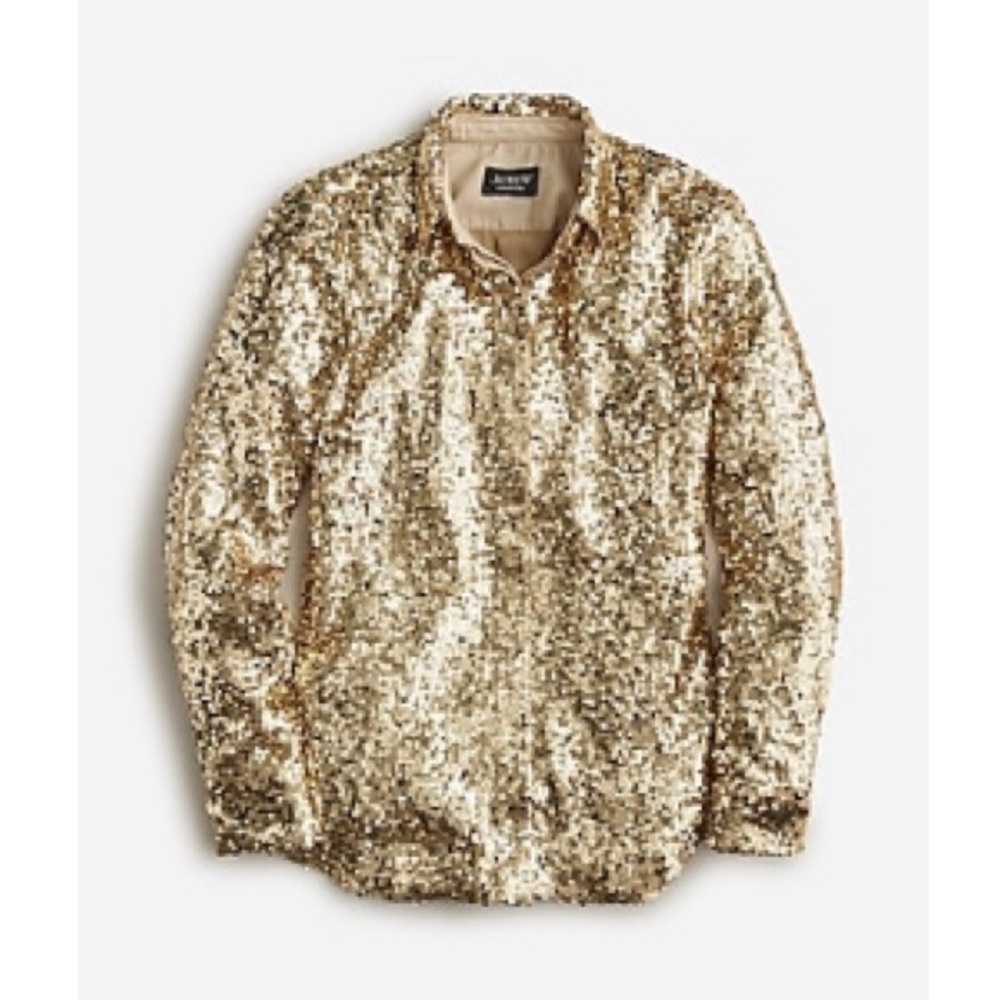 J Crew Collection Classic-Fit Sequin Shirt- NWT